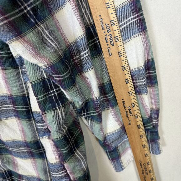 American Hero Plaid Thermal Knit Shirt Men's XL Blue Lined Button-Up - Picture 13 of 13